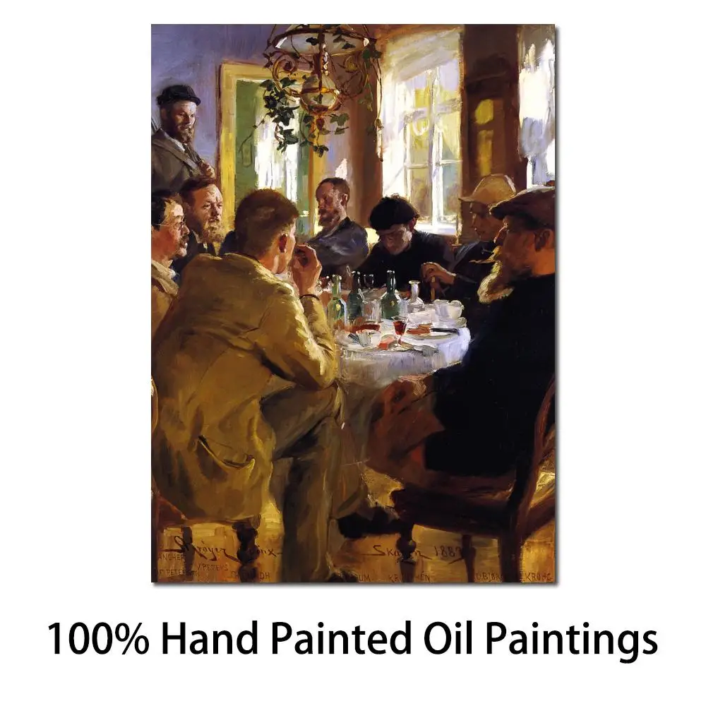 Художественный художественный обед на холсте Skagen Peder северin Kroyer, живопись ручной работы, фигурка импрессиониста, искусство высокого качества, домашний декор