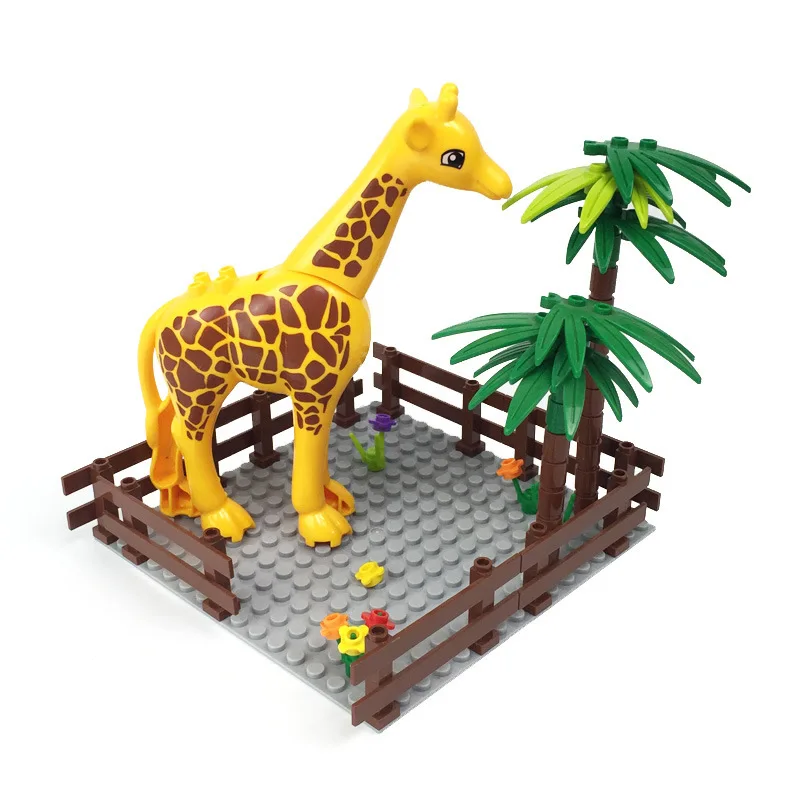 

The Zoo Farm Animal Giraffe House Building Blocks Mini Action Figure Toys