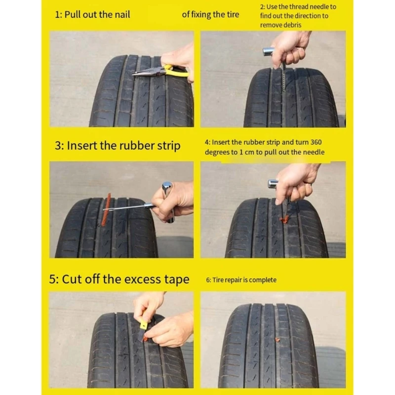 Инструмент для ремонта спущенных шин в чрезвычайных ситуациях набор