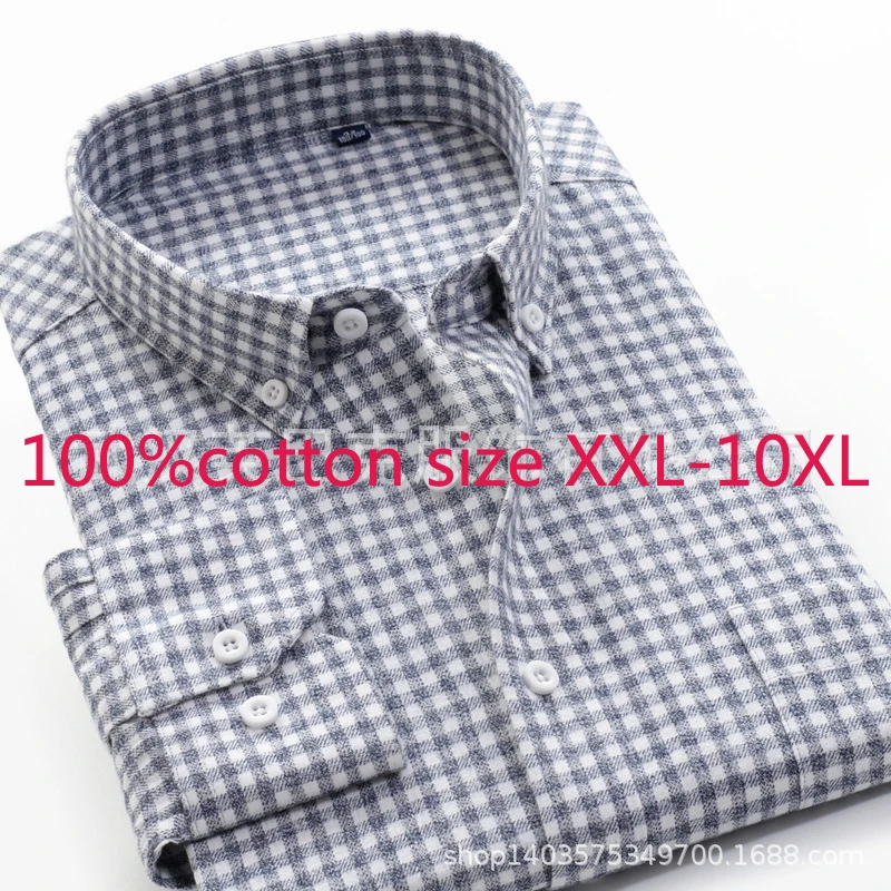 Flannel Plaid Plus Size Xxl-9xl 10xl