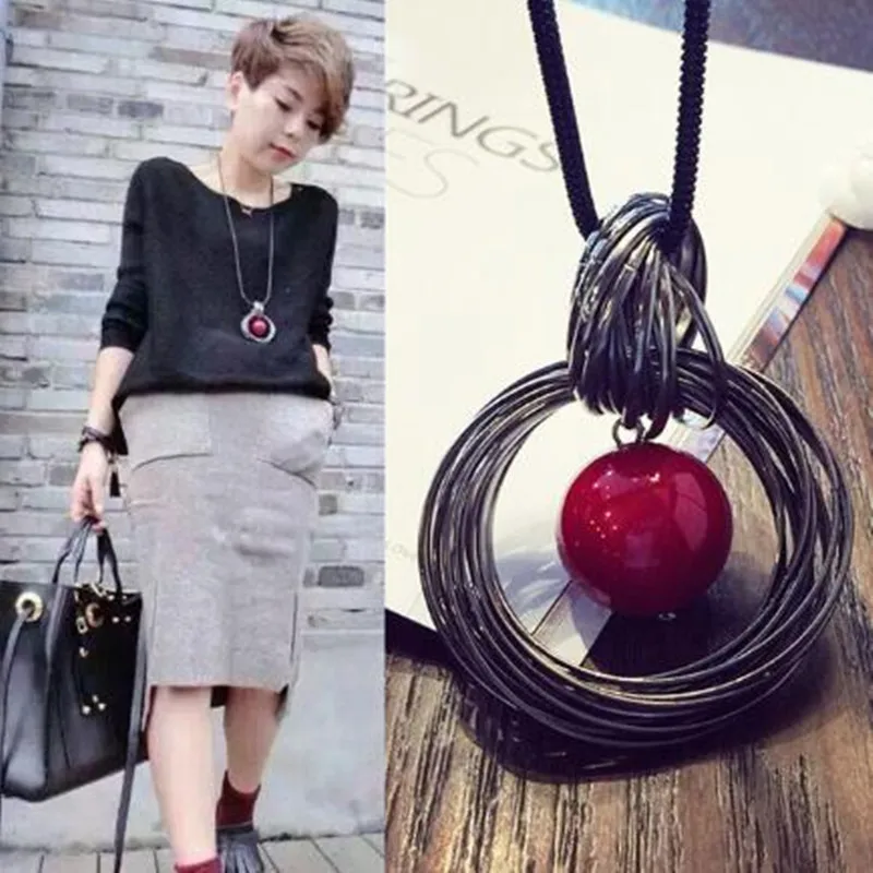 Длинное ожерелье ручной работы с искусственным жемчугом и цветком для женщин