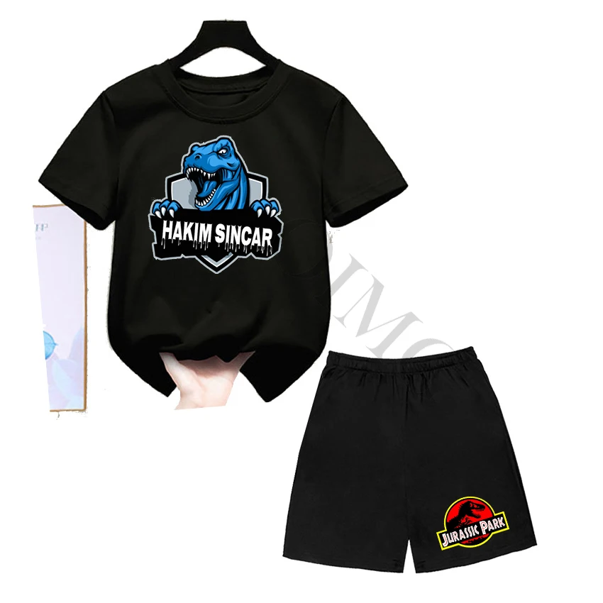 

Summer Dinosaur Print Casual Sports t-shirt Set + Pants Boys Clothes Girls Clothes Baby T-Shirt Print Charming Fit