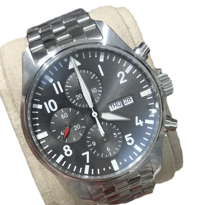 

Мужские автоматические механические часы pilot steel gray