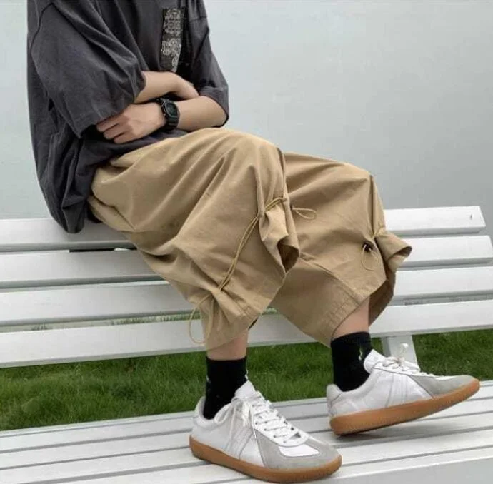 Over-The-Knee Shorts Men's Cropped Pants Loose Casual Pants Extra Large Size Casual Outing Pants