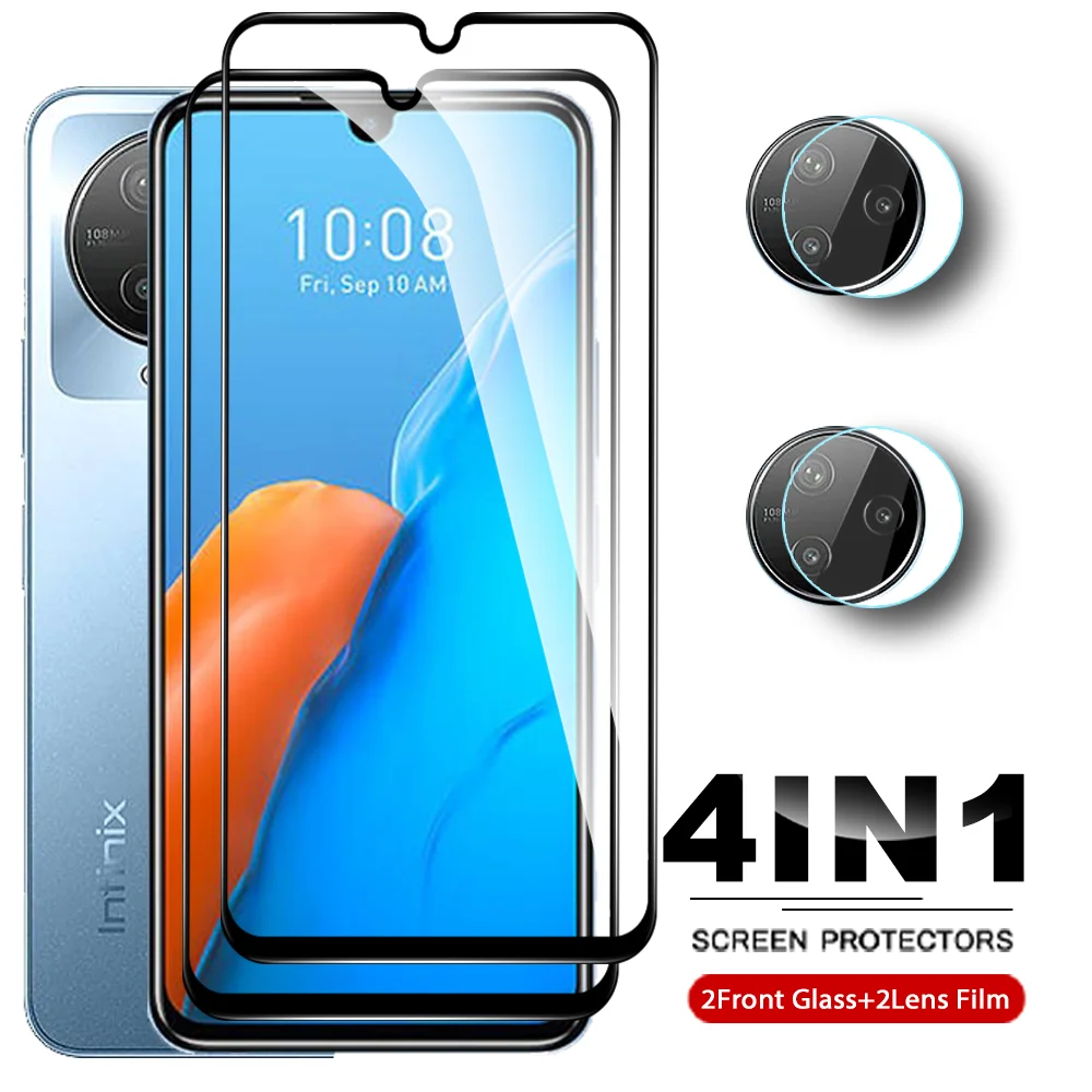 

4 в 1 для Infinix Note 12 2023 закаленное стекло для объектива камеры InfinixNote12 Pro 4G Note12 G99 12Pro 6,7 ''прозрачная защита экрана
