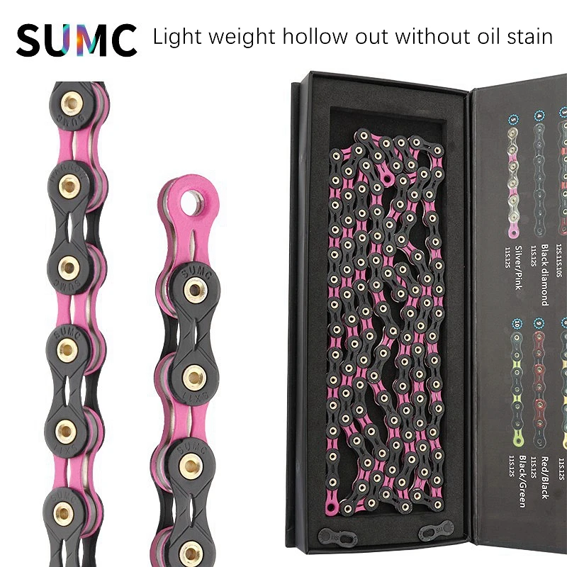 

SUMC Bicycle Chain X11SL X12SL Speed MTB Road Bike Diamond Chains Ultralight Mountain Bicycle 11 12S Chains fit for Shimano Sram