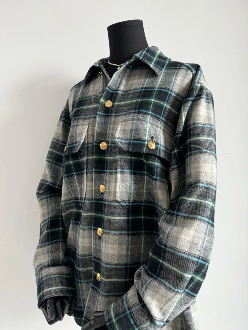 Женские рубашки 2024 осенняя мода клетчатый топ с длинными рукавами и принтом