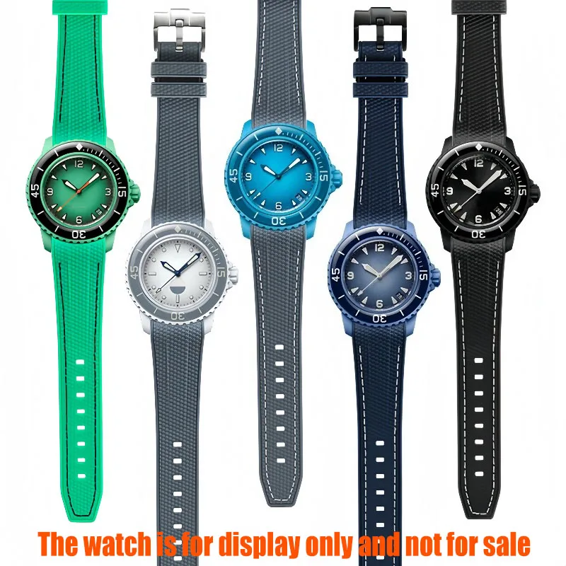Фото Силиконовый ремешок для часов Swatch X Blancpain, 22 мм, мягкий, водонепроницаемый, спортивный, мужской браслет, аксессуары для часов, ремешок на запястье №3