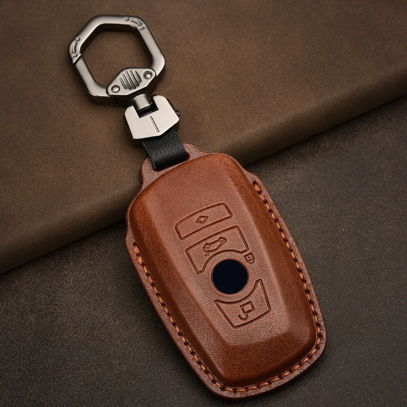 

Leather Car Remote Key Case Cover for BMW 1 2 3 4 5 6 7 Series X1 X3 X4 X5 X6 F30 F34 F10 F07 F20 G30 F15 F16 Protection Shell