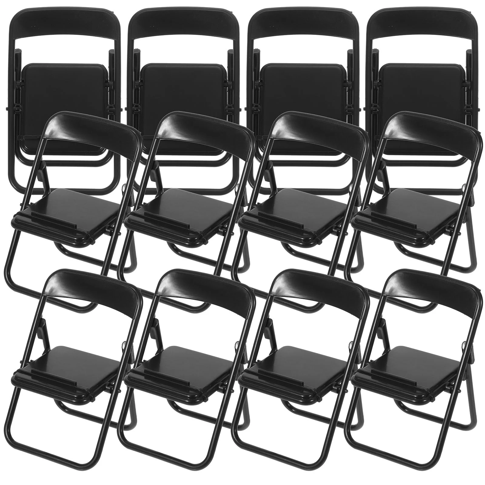

12 Pcs Props Folding Chair Mini Stand Plastic Fairy Garden Miniature