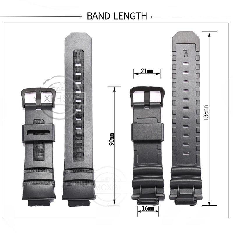 Natural Resin Strap For Casio AW-591 AW-590 AWG-M100 AWG-M101 AW-582B G-7700 Mens Waterproof Bracelet Watch Band Accessories