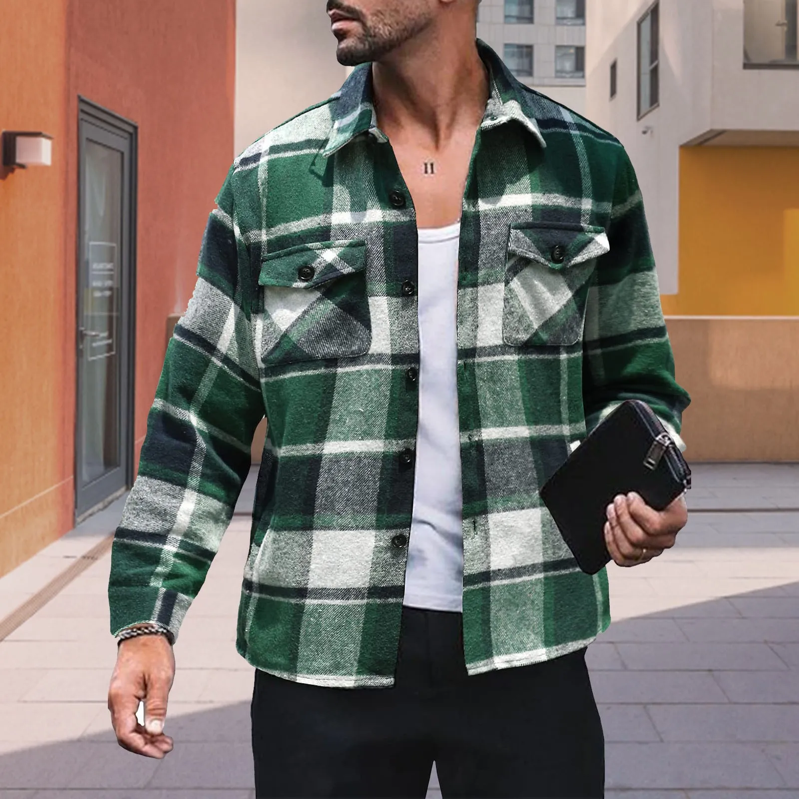 Мужская шерстяная куртка Love Is Hell черная длинная с карманами повседневная