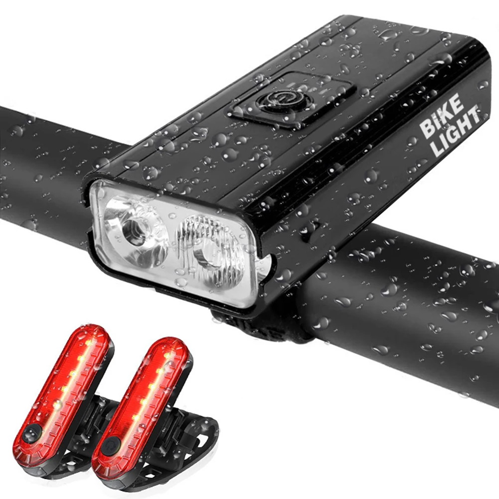 

Комплект велосипесветильник фар, светодиодный задний фонарь с зарядкой через USB, s, фара с внешним аккумулятором, аксессуары для горных вело...