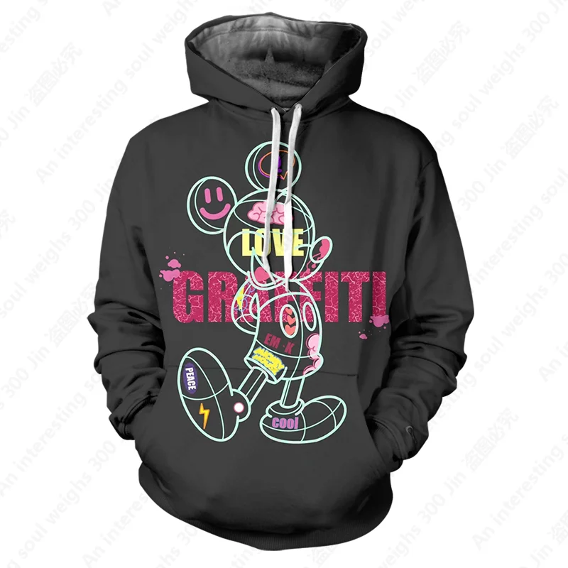 2022 New Disney Mickey and Miniature Collection Sweatshirts Men's Ladies Tops Printed Loose Casual Hoodie Kids Fashion Couple Sh