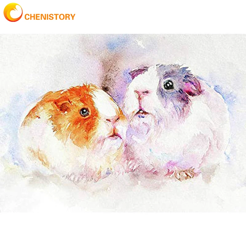 

CHENISTORY DIY Pictures By Number Hamster Kits Drawing On Canvas Hand Painted Paintings Art Painting By Numbers For Home Decor
