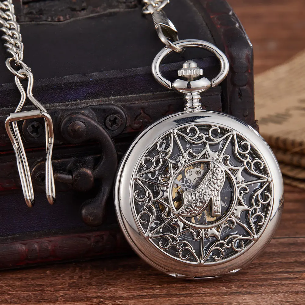 Mens Golden Pocket Watch Bird Badge Dial Mechanical Pocket Watch Roman Numeric Scale Best Gifts Clock Male Support Dropshipping