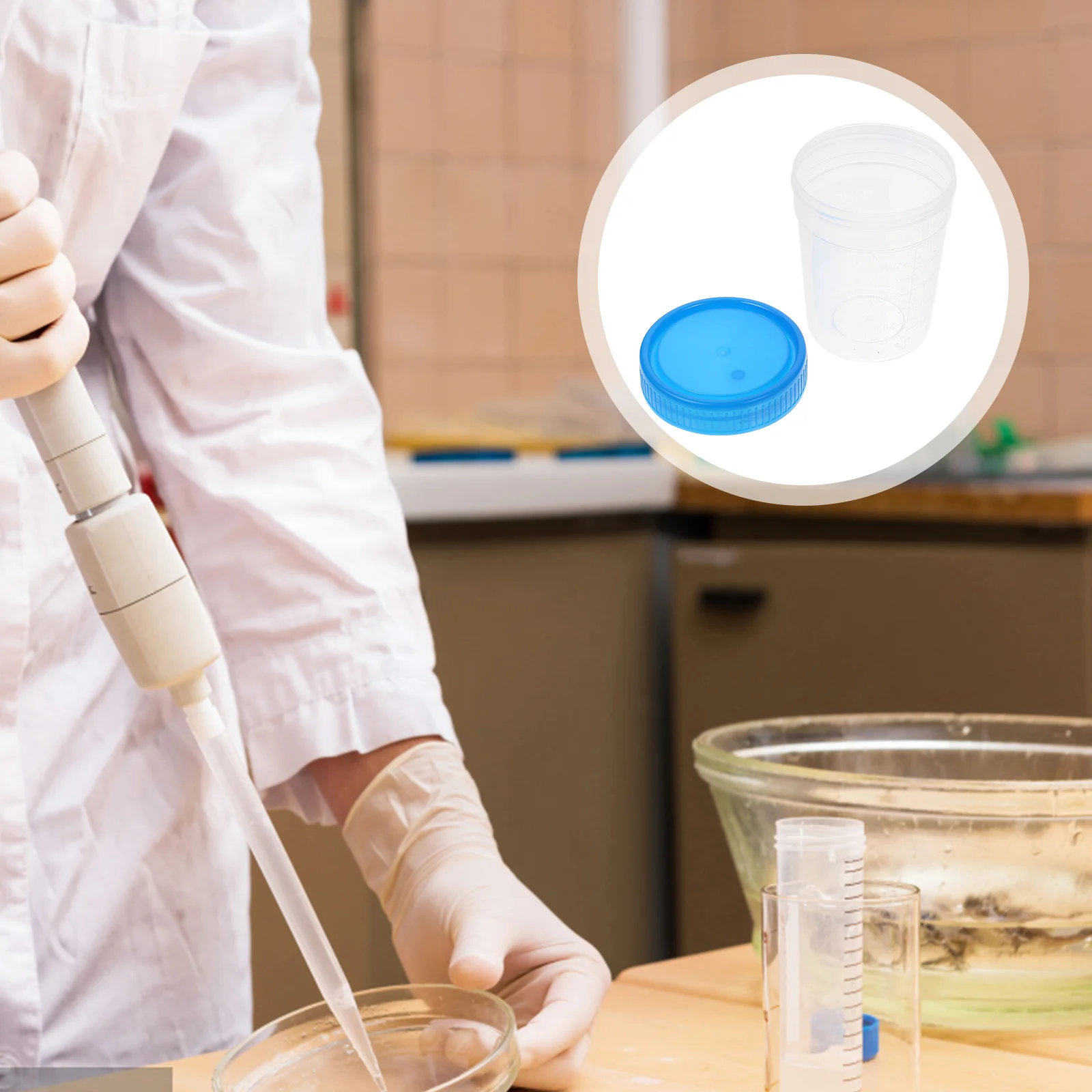 10 Pcs Milk Collection Cups Measuring with Lid Screw Urine Liquid Sample Container