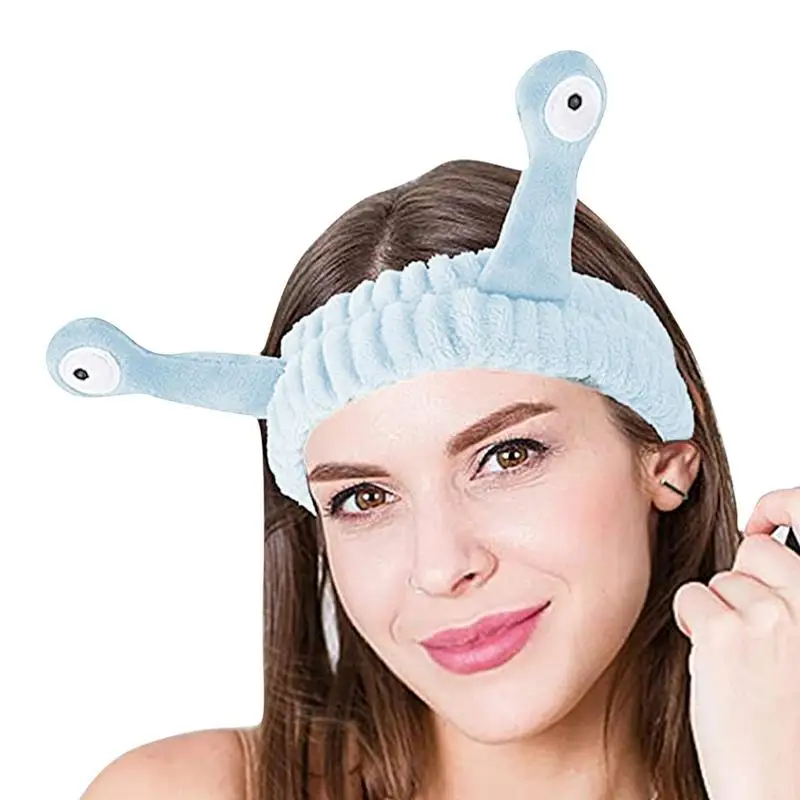 

Women Girls Wash Face Plush Headband Snail Antenna Eyes Hair Bands Turban Plush Snail Hairbands Cartoon Headband Headwear Bands