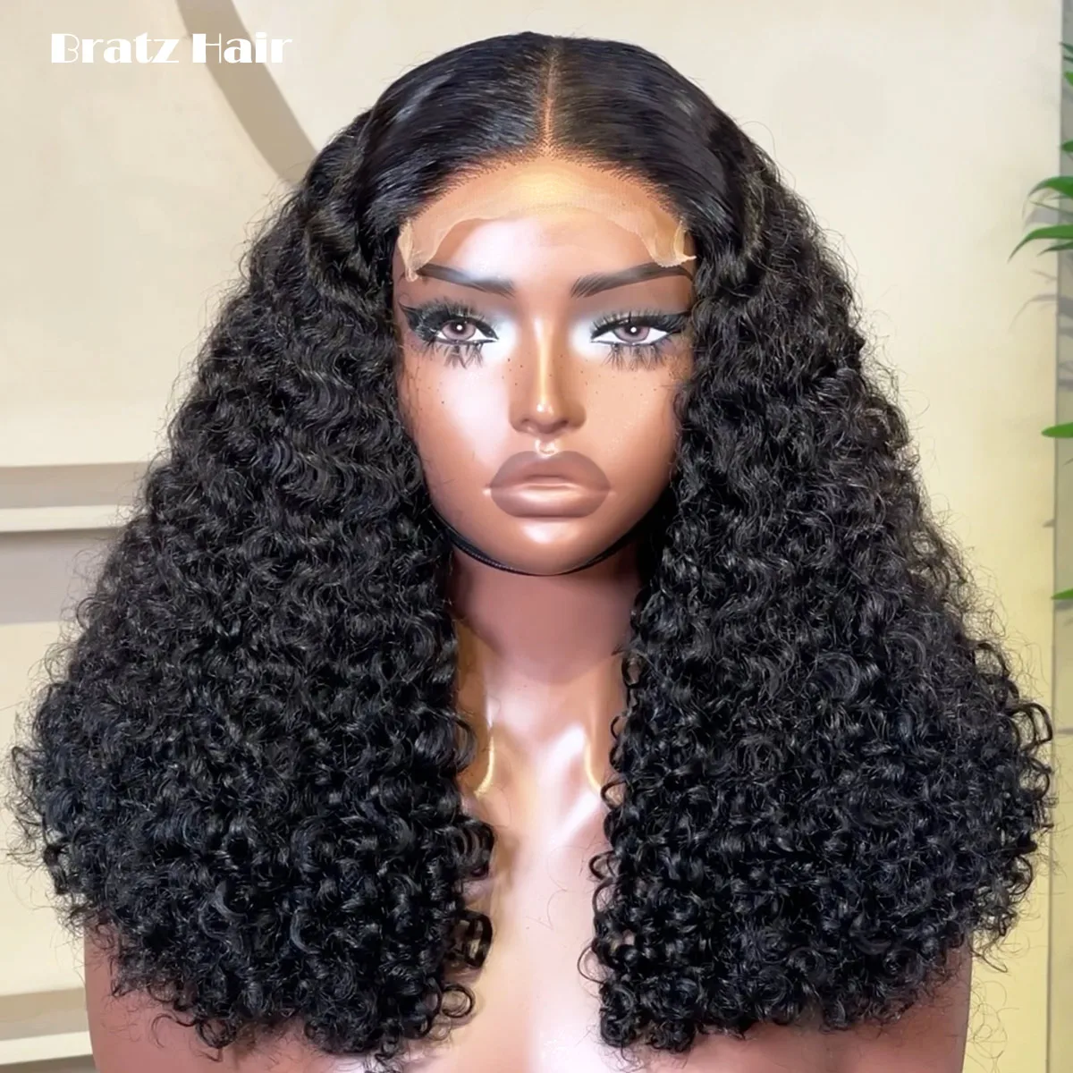 Фото Супердлинные кудрявые парики Pixie Curls 5×5 без клея, 100% натуральные человеческие волосы, натуральный черный цвет, кудрявые парики для женщин, 13x6, 13x4, HD кружевные парики №1