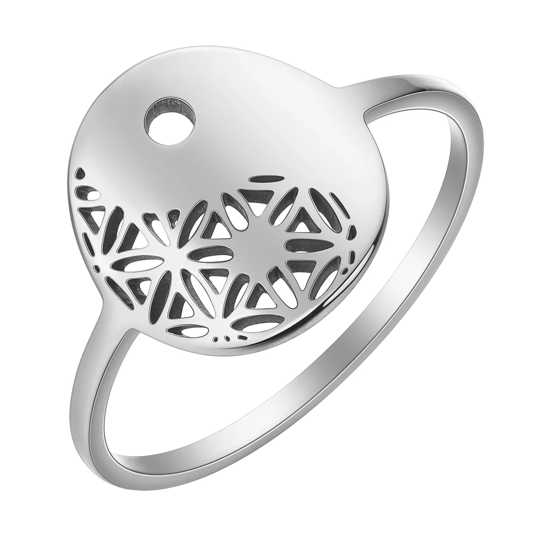 Женское составное кольцо Инь из нержавеющей стали геометрической формы в