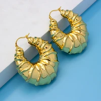hoop earrings for women 24k dubai african gold plated big earrings geometry copper fashion jewelry accessories bridal gifts