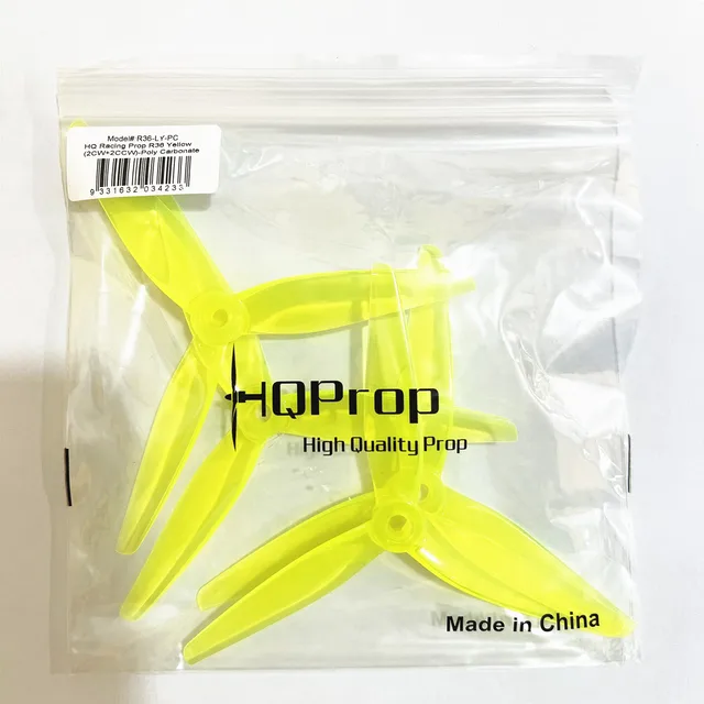 HQProp R36 5.1x3.6x3 Yellow PC propeller