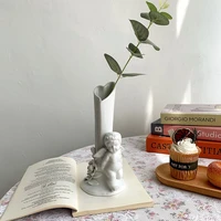 vase heart angel ceramic tabletop white vase for home living room bedroom decoration maison flower jarrones vases %d0%b2%d0%b0%d0%b7%d0%b0