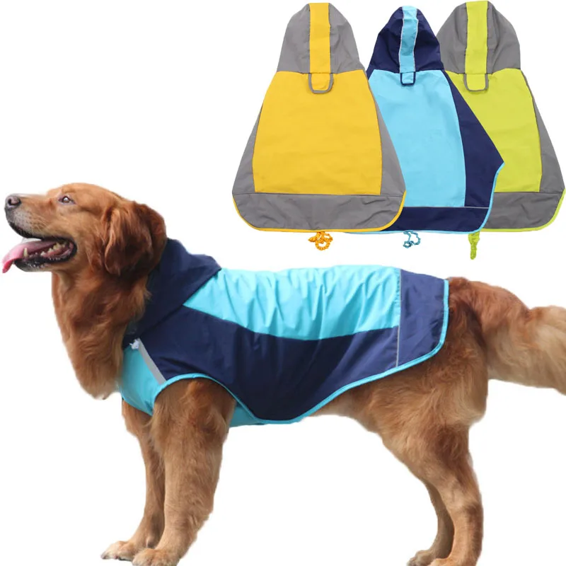 

Yellow Orange Large Dog Raincoat Dog Clothes Reflective Waterproof For Big Dogs French Bulldog Dog Cloak Coat Pet Rain Jacket 6L