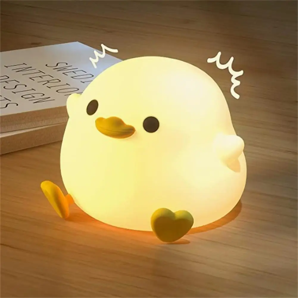 

1 Pcs Led Cute Bean Duck Night Light With Touch Rechargeable Table Lamp Bedside Lamp For Bedroom Living Room