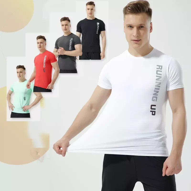 

Summer Quick-drying Tshirts Men's Loose Sports Tshirt for Male Bottoming Shirts Short-Sleeved Ice Silk Mesh T-shirts M-3XL