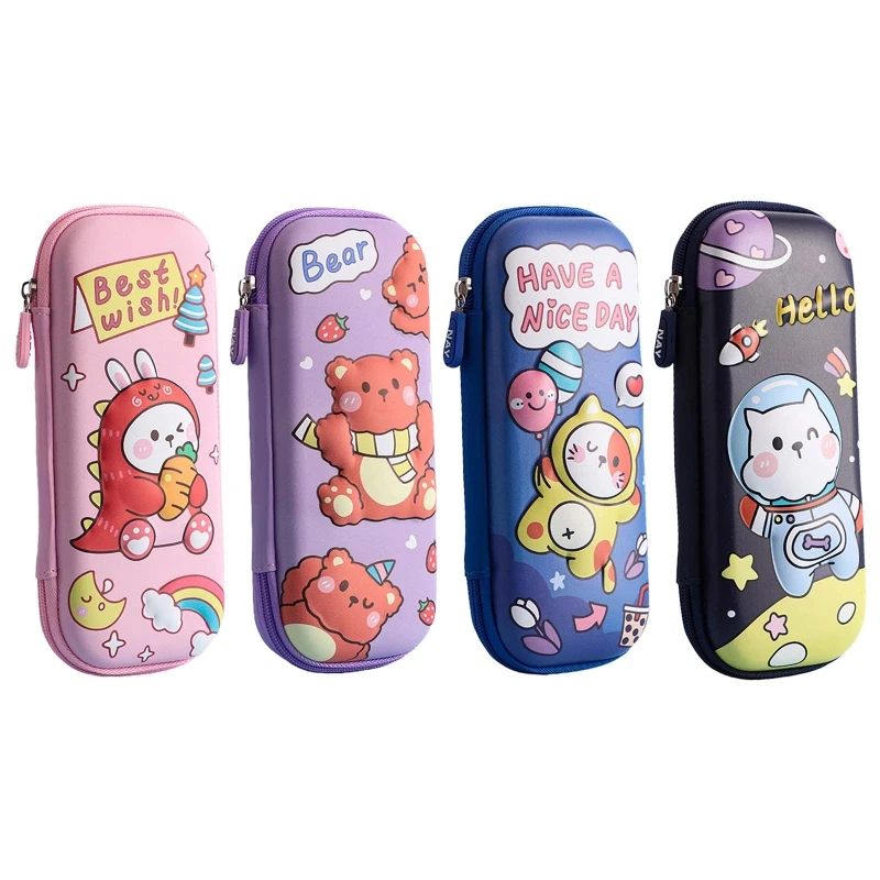 

3D EVA Hardtop Pencil Holder Case Embossed Stationery Organizer for Kids Large-Capacity Cosmetic Bag School Student Gift