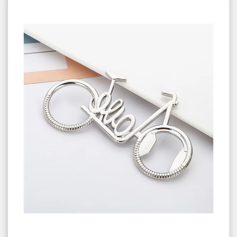 

100pcs Bicycle Metal Beer Bottle Opener Cute key rings for bike lover Wedding Anniversary Party Gift Bike keychain fang