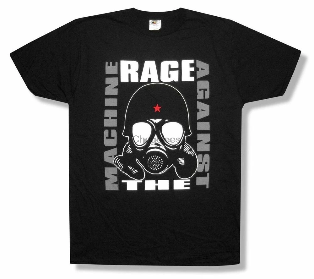 Черная футболка Rage Against The Machine с изображением маски газа новая официальная Мягкая