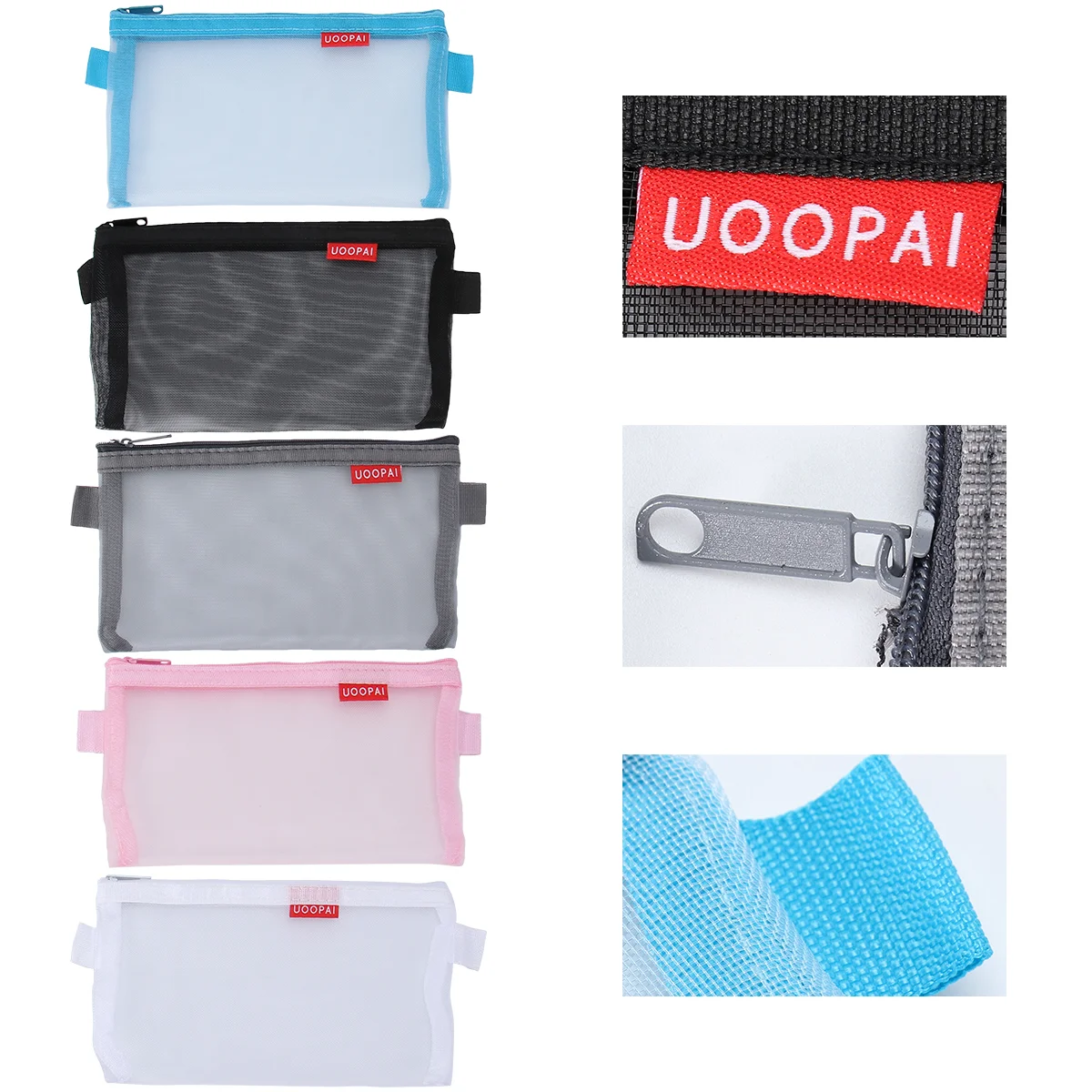

Pen Mesh Case Pouch Holder Zipper Document Student Container Storage Transparent Travel Makeup Stationery School File Organizer