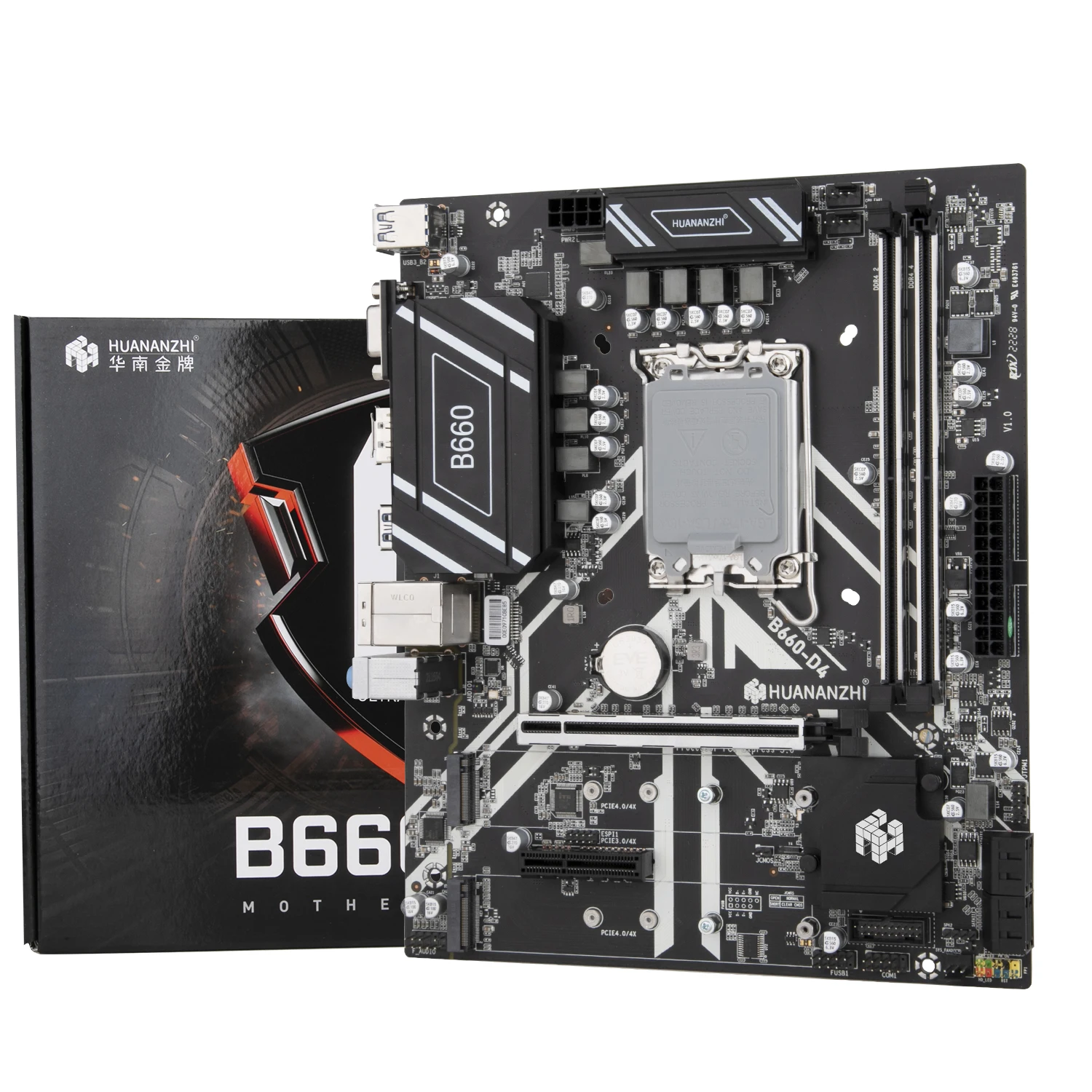 HUANANZHI B660 D4 M-ATX DDR4 Motherboard Support（ Intel LGA 1700 CPU 12100F/12400F/12490F/12600KF/12700KF） M.2 NVMe PCIE 4.0 - купить по