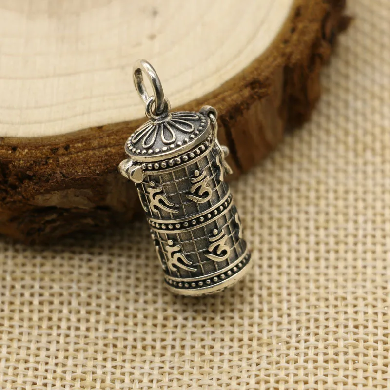 

Кулон из стерлингового серебра S925 пробы в ретро-стиле, ювелирное изделие в форме мантры с шестью символами, подарок для любимого человека
