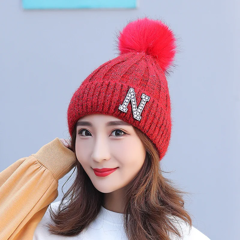 

Hat Women Winter Twist Woolen Cap Warm Pullover Cap Cold Protection Earflaps N Knitted Cotton Hat Bonnets for Women Winter2022