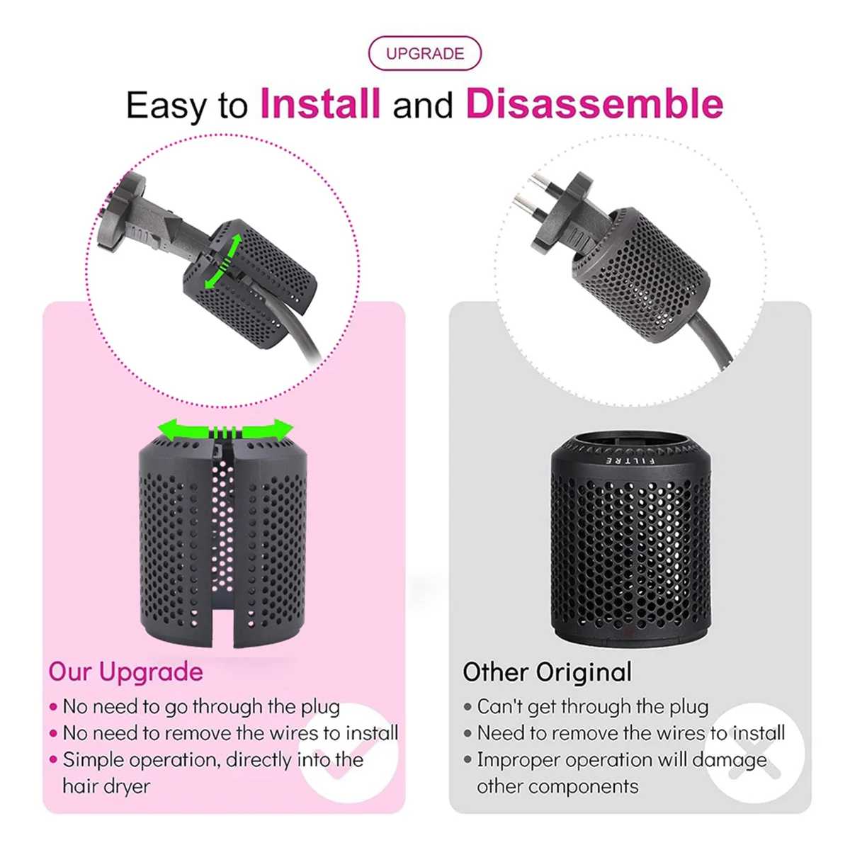 Сетчатый фильтр для фен Сменная сетка моделей Dyson Supersonic HD01 HD03 HD08 внешний фена