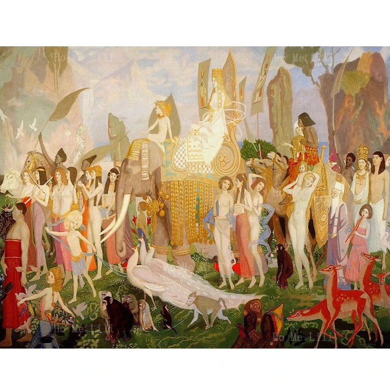 

Репродукция с изображением павлинов и обезьян из слоновой кости