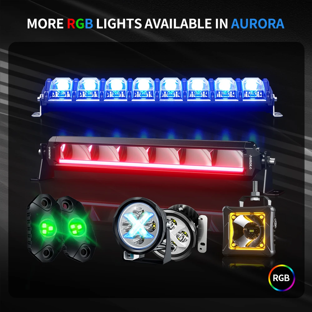 AURORA Патентная светодиодная панель RGB Бесвинтовая для внедорожного автомобиля ATV