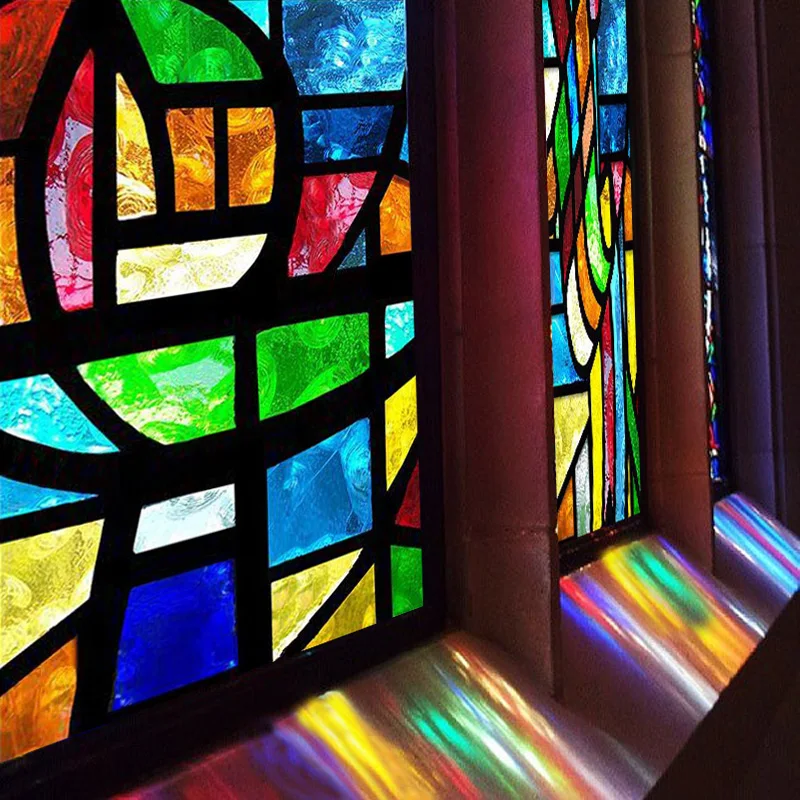 Статические липкие матовые витражи по индивидуальному заказу оконные пленки