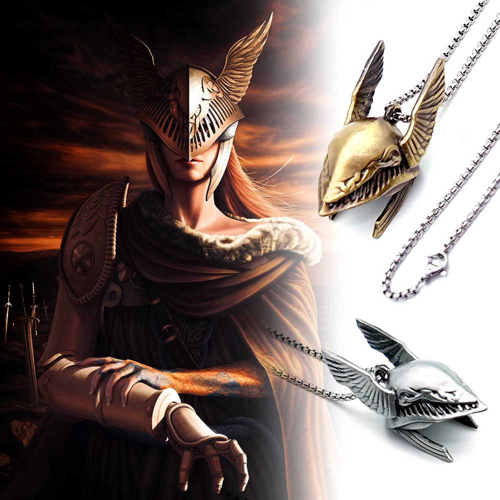 

Game Necklace for Men Blade of Miquella Malenia Helmetl Necklaces Valkyrie Jewelry Pendant Chain Choker Collares Gift