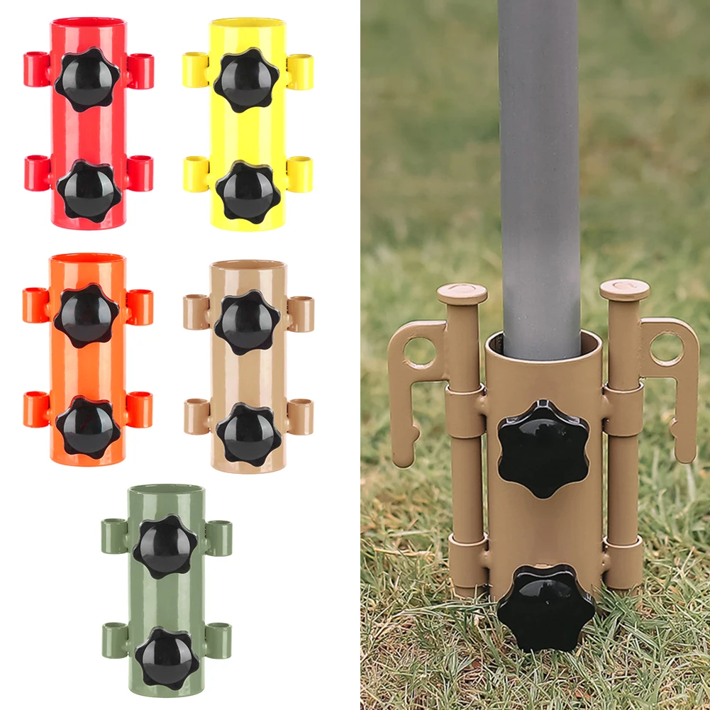 Awning Rod Holder Outdoor Camping Canopy Rod Holder Fixed Tube Reinforced Windproof Tent Awning Pole Accessories