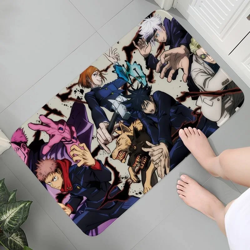 

Hallway Rug Living Soft Flannel Room Indoor Bathroom Carpet Mats Children Crawling Jujutsu Kaisen Room Carpets Lounge Rug