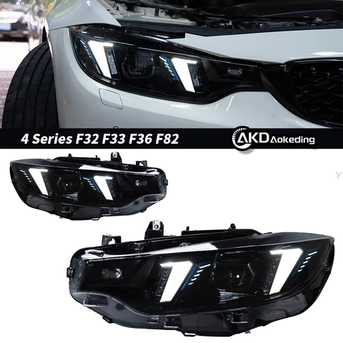 Автозапчасти для фар BMW F32 2013-2019 4-й серии F33 F36 M4, светодиодные дневные фары с двойным проектором, автомобильные аксессуары