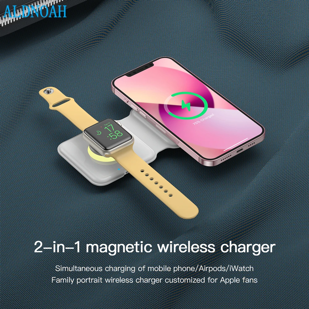 

15W Magnetic Wireless Charger Stand Dock For iPhone 13 12 Pro Max Mini Apple iWatch 7 6 SE Airpods 2 3 Pro Fast Charging Station