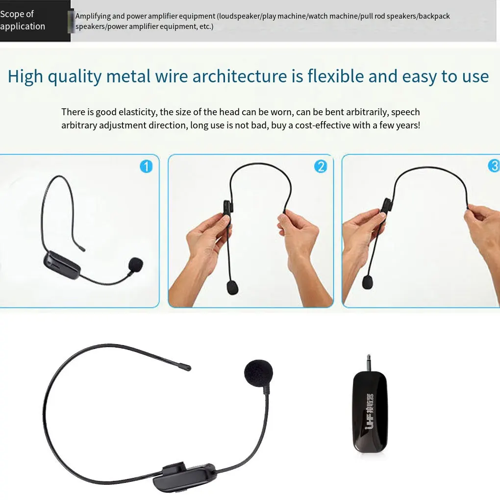 

Tour Guide Wireless Microphone Transmitter and Receiver Audio Recording Mic
