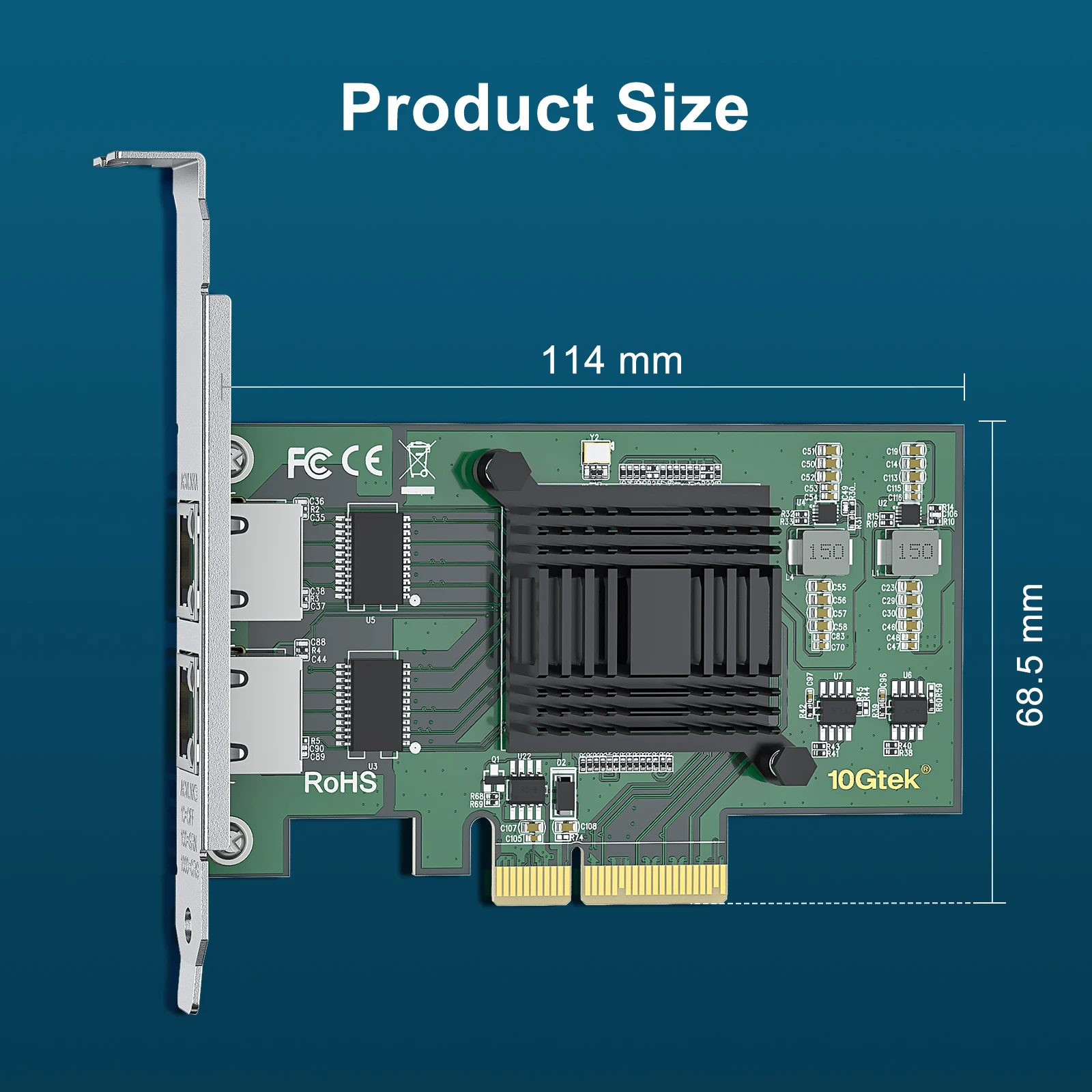 Intel I350-T2 1.25Gb Ethernet Server Network Adapter PCI-e NIC I350AM2 Chip
