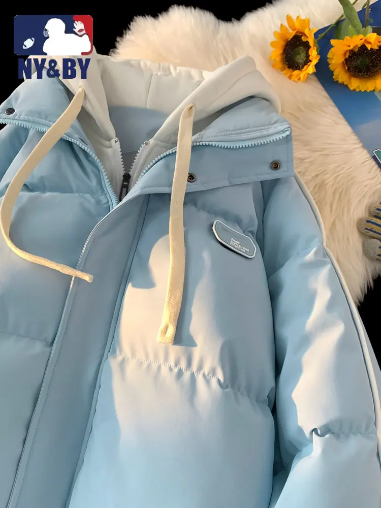 Brand 2024 New Fake Two Pieces Hood Down jacket Men's and Women's Fashion Warm Thickened COUPLE'S Outerwear down Coat