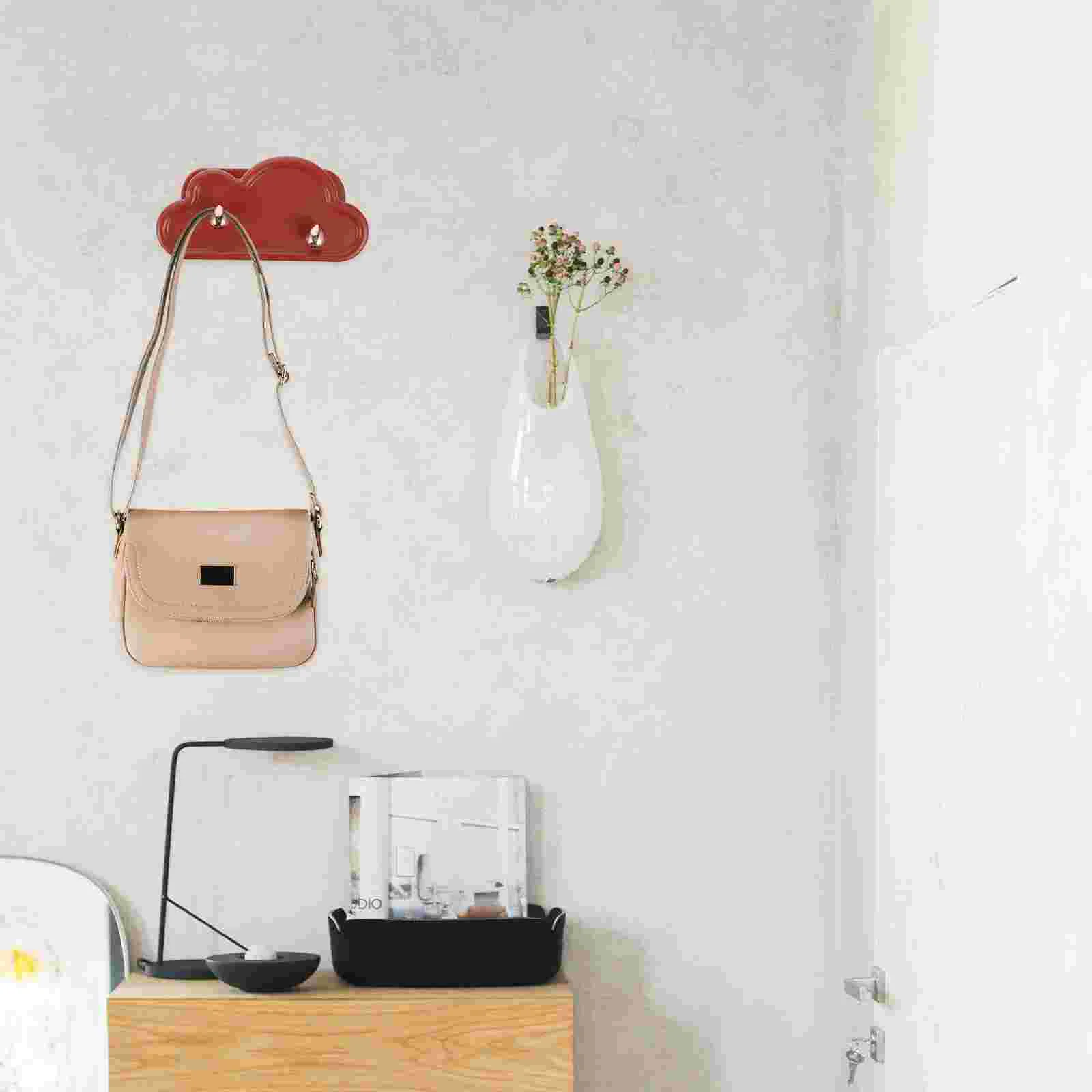 

Hat Organizer Rack Shelf Purse Storage Wall-mounted 19X18.5CM Holder Hanger Red Ps Multifunction Bag